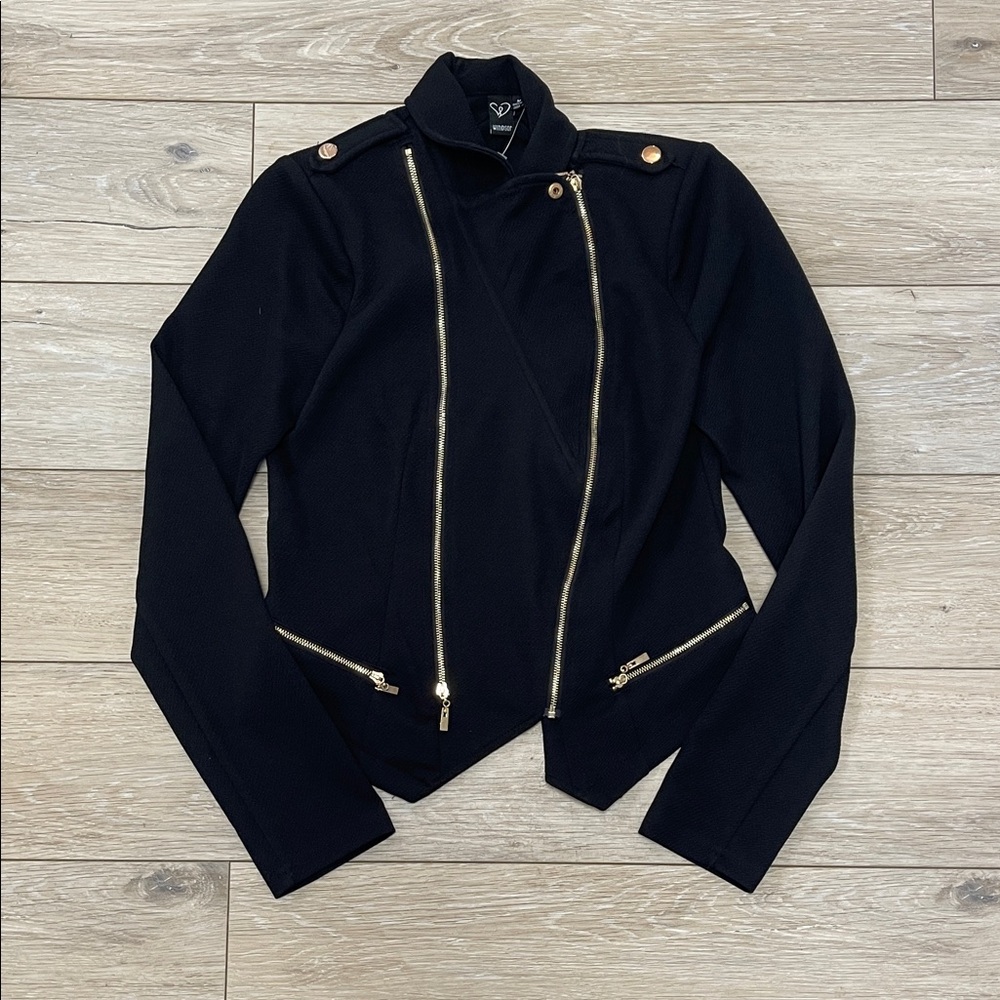 NWOT - Windsor Black Women's Jacket with Gold Accents; Size Medium